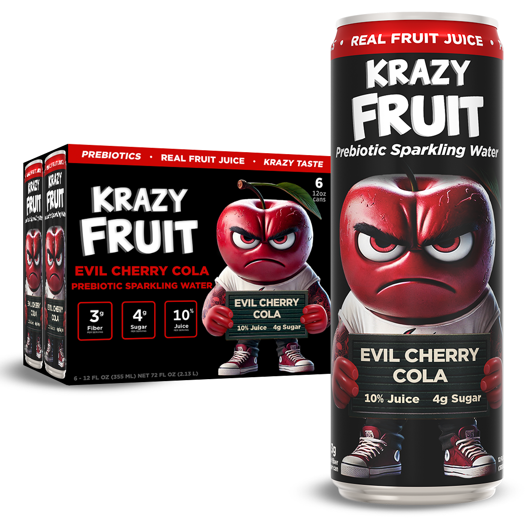 Krazy Fruit Evil Cherry Cola Prebiotic Sparkling Water made with