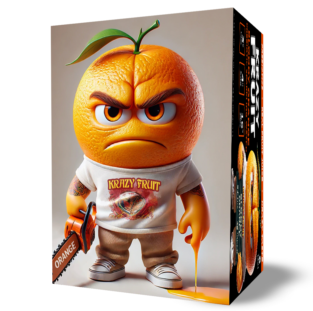 Krazy Fruit Bloody Orange Prebiotic Sparkling Water made with Real Fruit Juice, Low Calorie, 6-Pack, 12 fl oz Cans