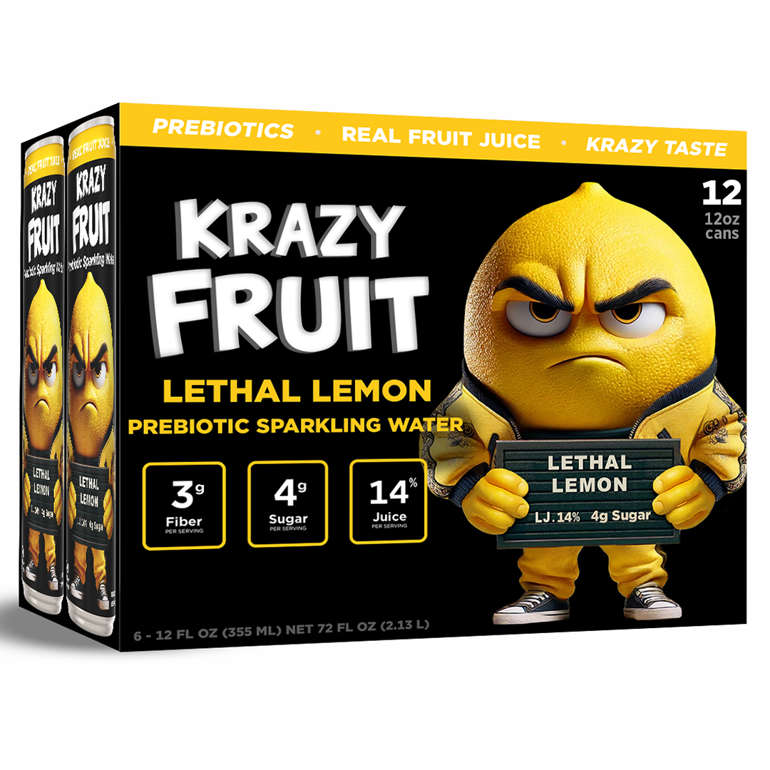 Lethal Lemon Prebiotic Sparkling Water 12 Pack