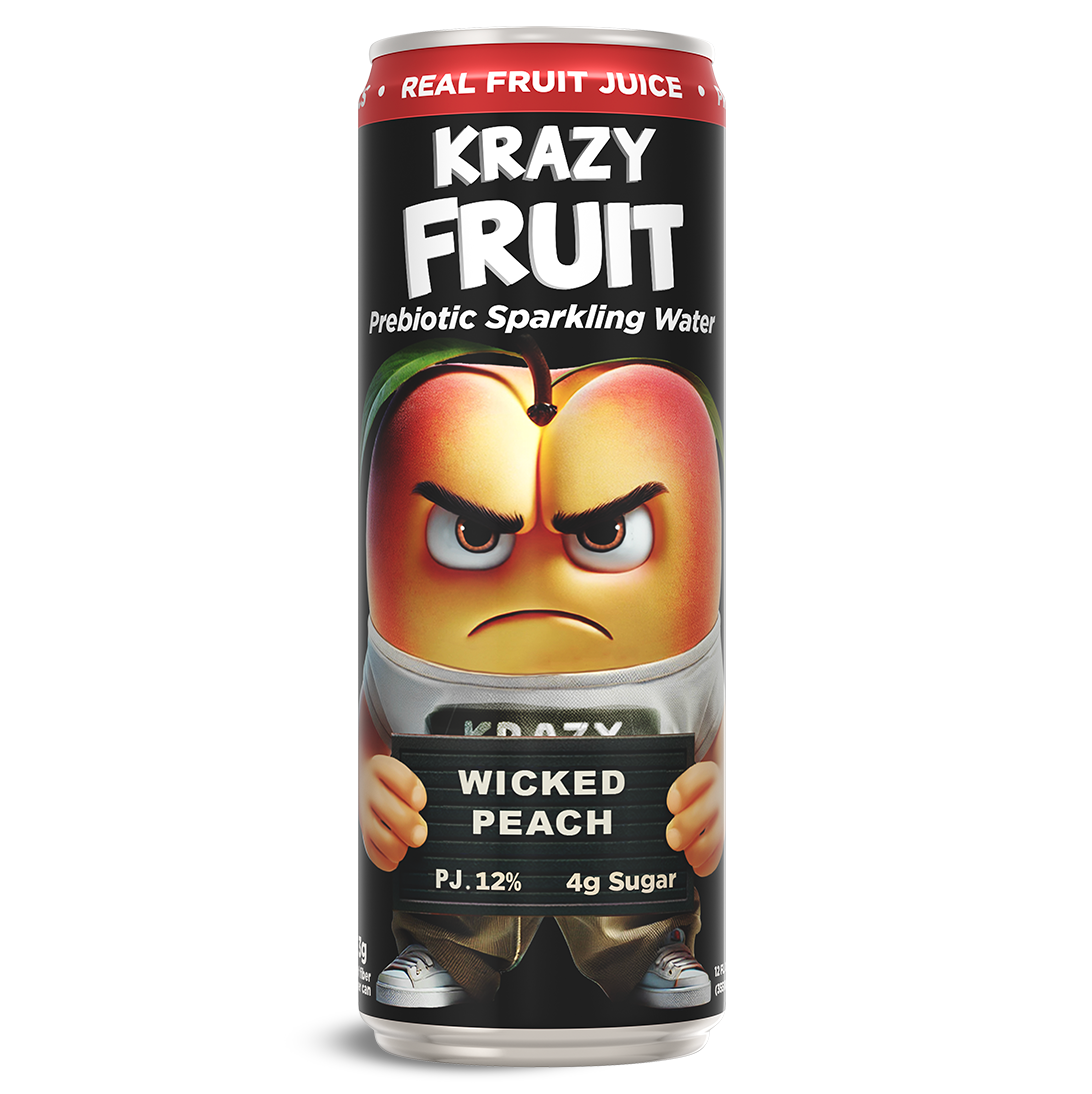 Wicked Peach Prebiotic Sparkling Water 12 Pack