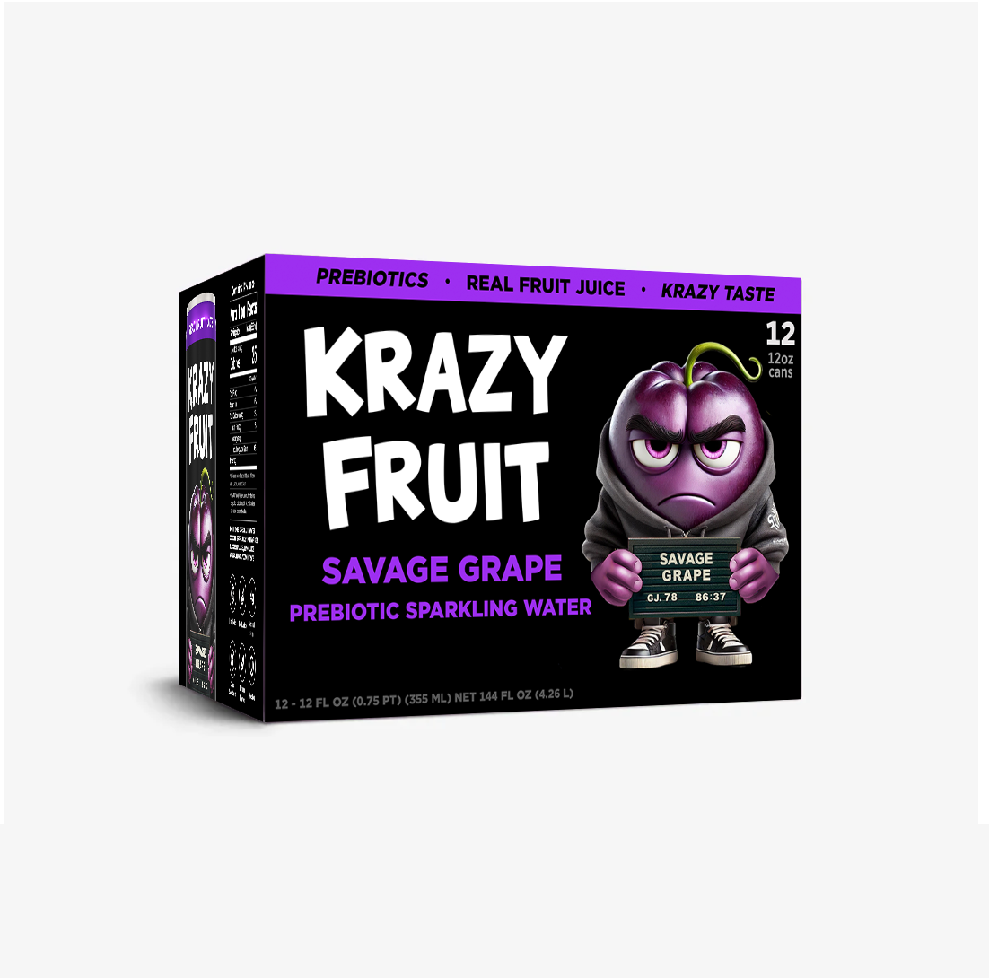 Savage Grape Prebiotic Sparkling Water 12 Pack