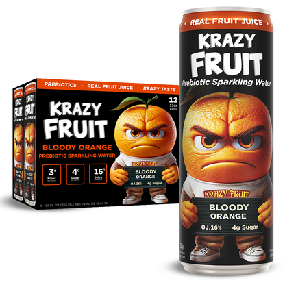 Bloody Orange Prebiotic Sparkling Water 12 Pack