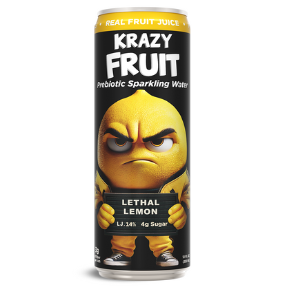 檸檬 Lethal Lemon Prebiotic Sparkling Water 12 Pack – KRAZY FRUIT