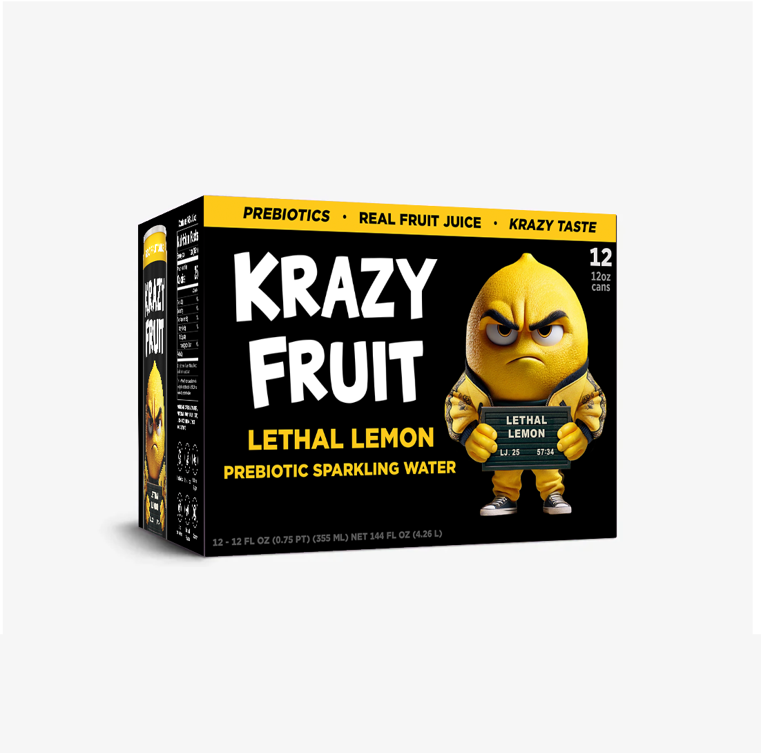 Lethal Lemon Prebiotic Sparkling Water 12 Pack