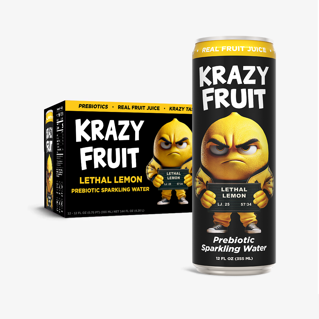 Lethal Lemon Prebiotic Sparkling Water 12 Pack