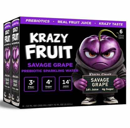 Savage Grape Prebiotic Sparkling Water 12 Pack