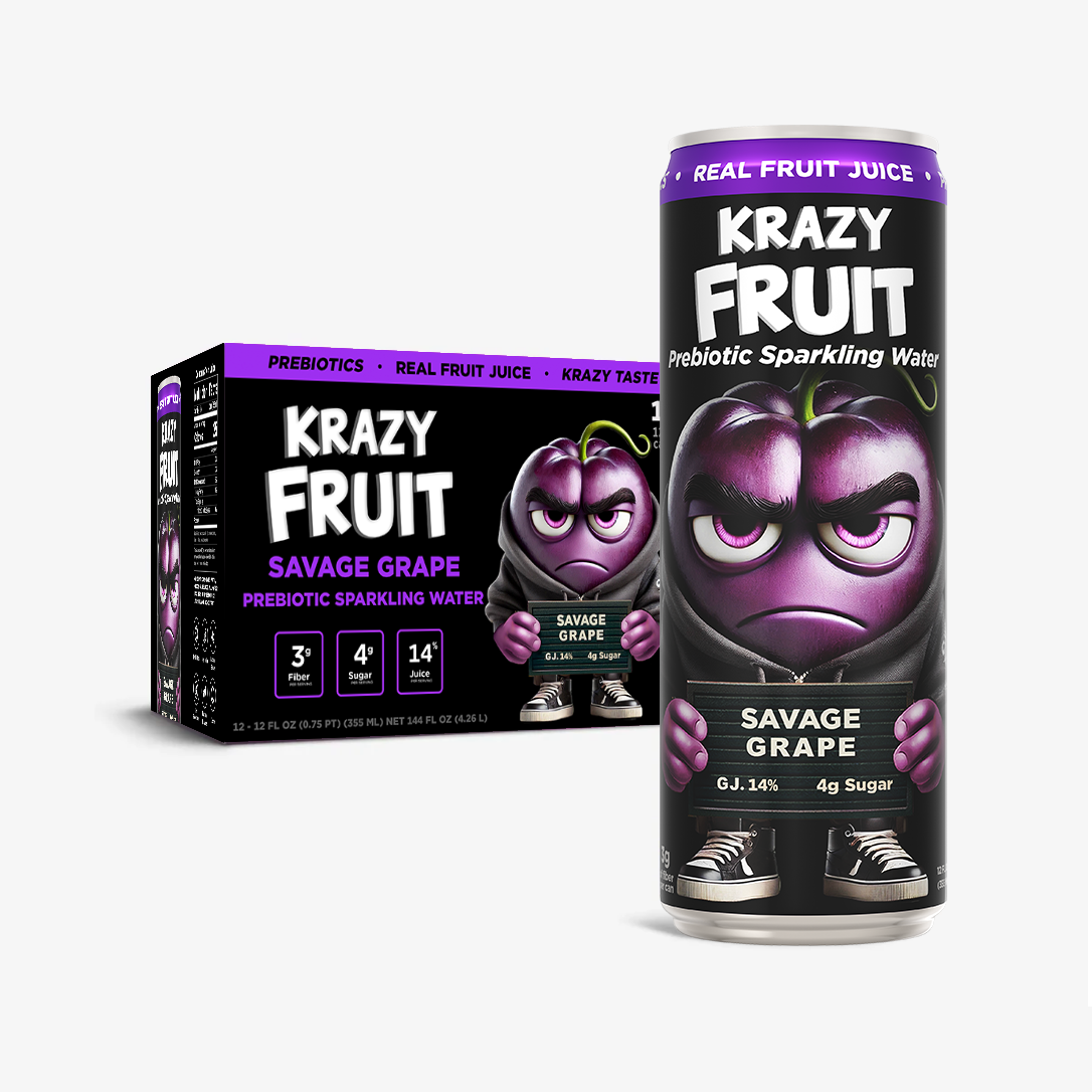 Savage Grape Prebiotic Sparkling Water 12 Pack
