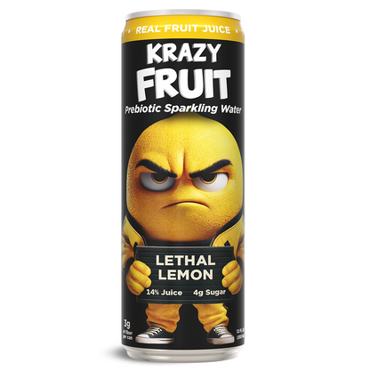 Lethal Lemon Prebiotic Sparkling Water 12 Pack