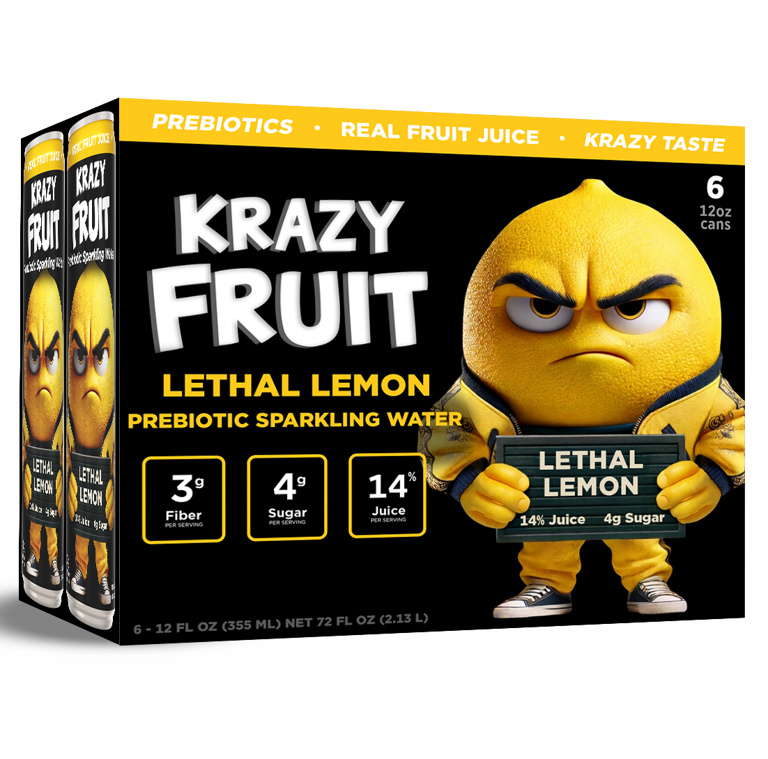 Lethal Lemon Prebiotic Sparkling Water 12 Pack
