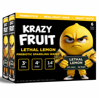 Lethal Lemon Prebiotic Sparkling Water 12 Pack