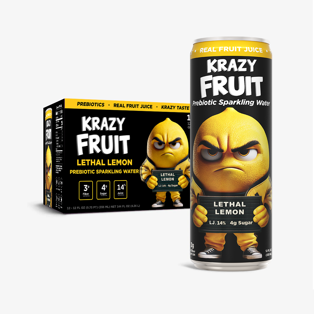 Lethal Lemon Prebiotic Sparkling Water 12 Pack