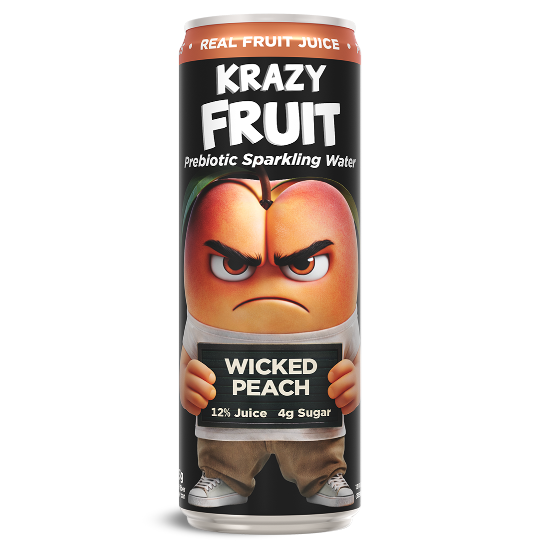 Wicked Peach Prebiotic Sparkling Water 12 Pack