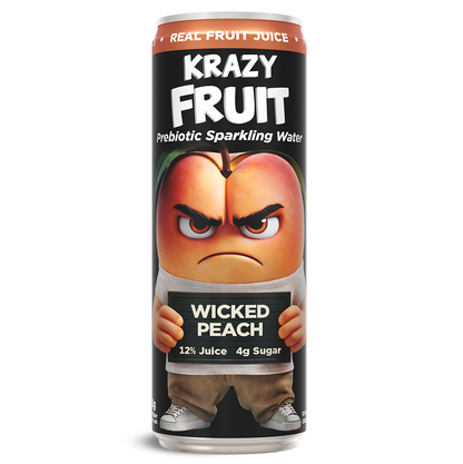Wicked Peach Prebiotic Sparkling Water 12 Pack